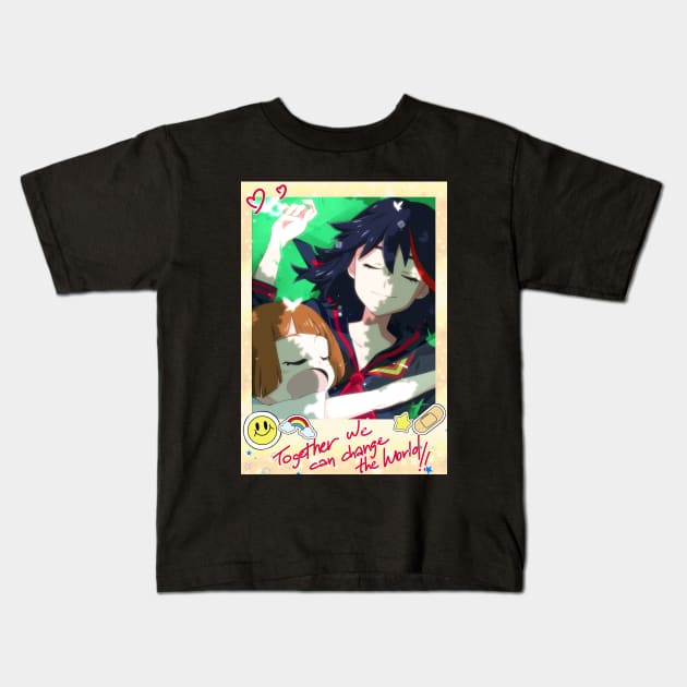 Mako and Ryuko Kids T-Shirt by sarahchibi